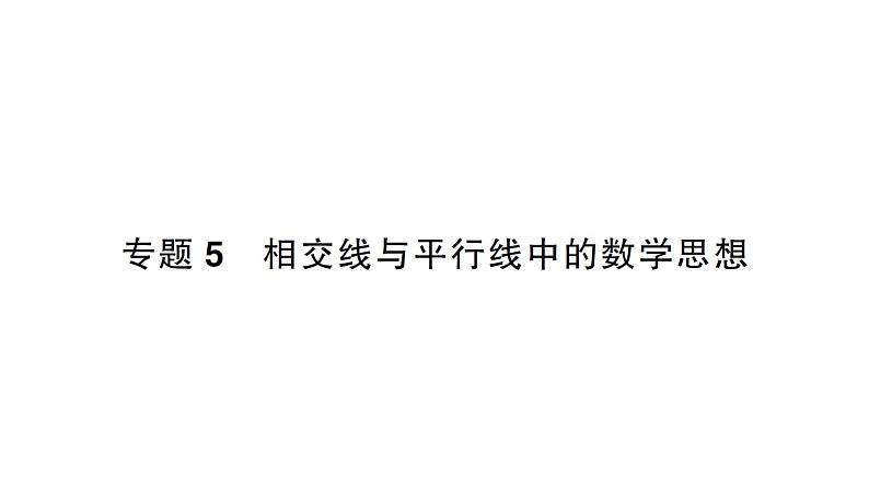 初中数学新北师大版七年级下册第二章专题五 相交线与平行线中的数学思想作业课件2025年春第1页