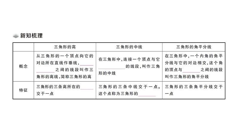 初中数学新北师大版七年级下册第四章1第三课时 三角形的高、中线与角平分线课堂作业课件2025春第2页