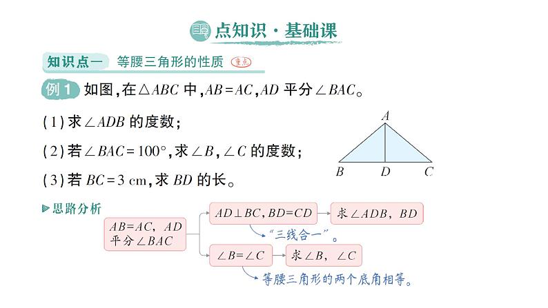 初中数学新北师大版七年级下册第五章2第一课时  等腰三角形的性质作业课件2025年春第2页