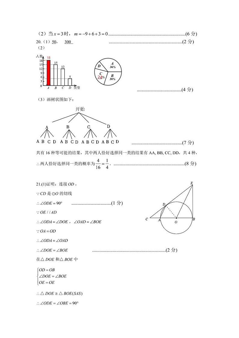 明德教育集团2024-2025九年级上学期期末考试数学试卷答案第2页