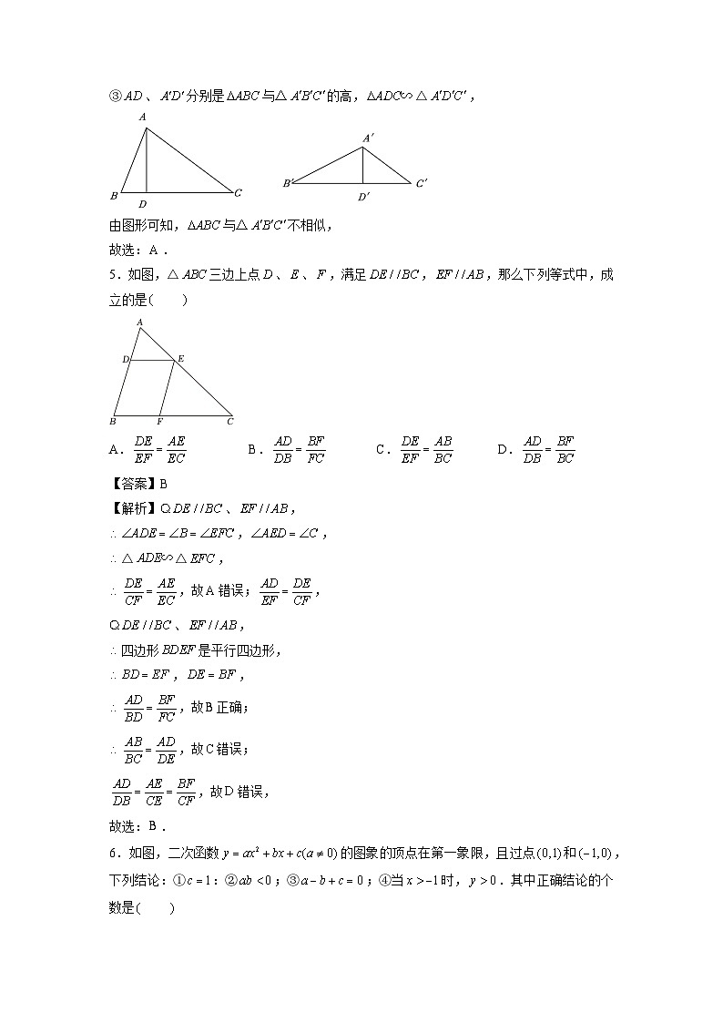 2024~2025学年上海市九年级上学期期末模拟卷（一模）01数学试卷（解析版）第3页