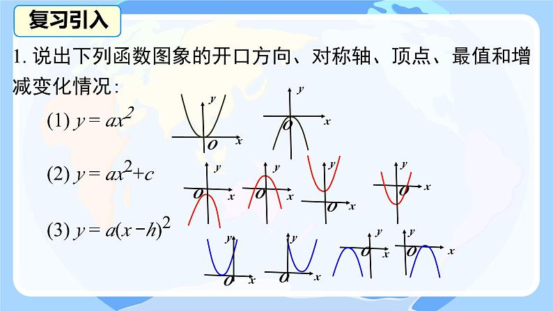 2.2.4 二次函数的图像与性质 第4课时  二次函数 y = a(x-h)2+k 的图象与性质  课件 北师大版九年级数学下册第3页