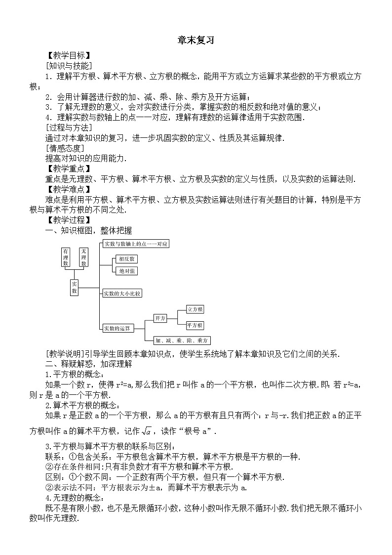 初中数学新湘教版七年级下册第2章章末复习教案2025春第1页
