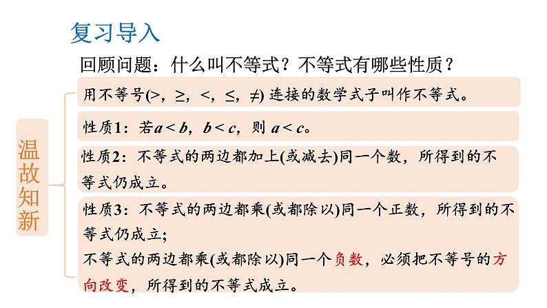 初中数学新湘教版七年级下册3.3第1课时 一元一次不等式的解法(1)教学课件2025春第2页