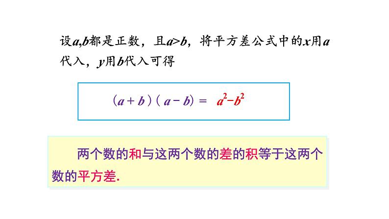 初中数学新湘教版七年级下册1.2.1 平方差公式教学课件2025春第5页