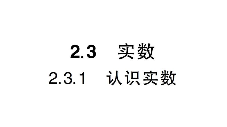 初中数学新湘教版七年级下册2.3.1 认识实数作业课件2025春第1页