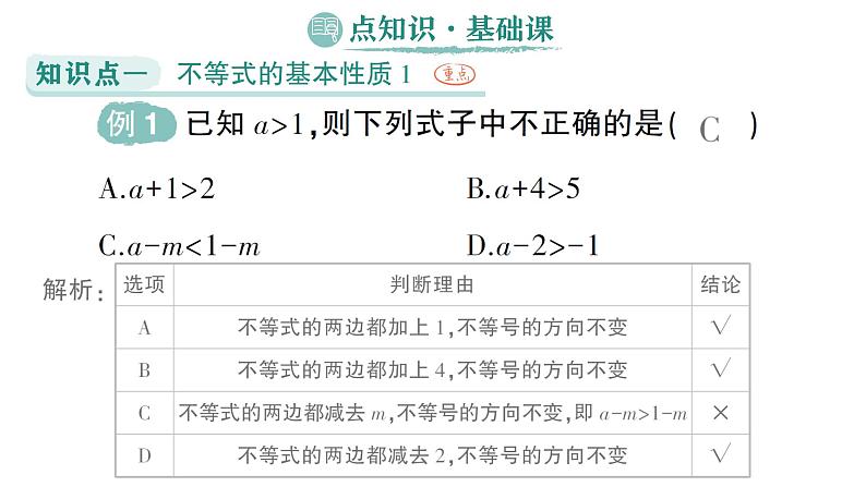 初中数学新湘教版七年级下册3.2第1课时 不等式的基本性质1，2作业课件2025春第2页