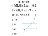 初中數(shù)學(xué)新湘教版七年級(jí)下冊(cè)4.3 平行線的性質(zhì)作業(yè)課件2025春
