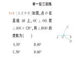 初中數(shù)學(xué)新湘教版七年級(jí)下冊(cè)4.5第1課時(shí) 垂線的概念作業(yè)課件2025春