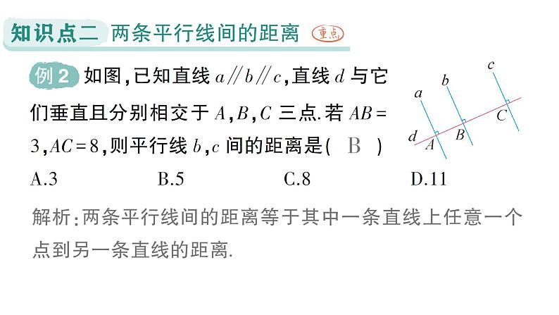 初中数学新湘教版七年级下册4.6 两条平行线间的距离作业课件2025春第7页