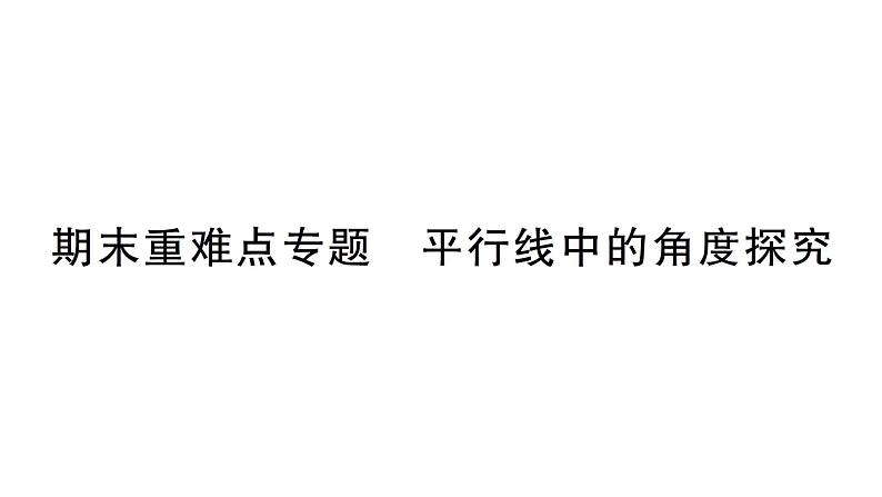 初中数学新湘教版七年级下册第6章期末重难点专题 平行线中的角度探究作业课件2025春第1页