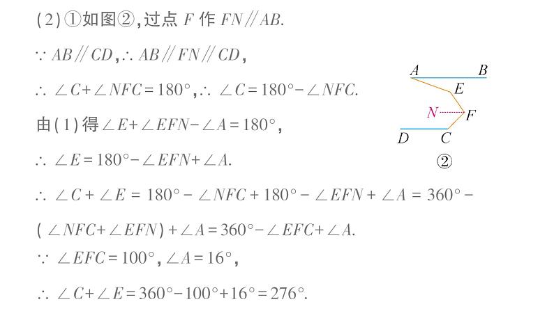 初中数学新湘教版七年级下册第6章期末重难点专题 平行线中的角度探究作业课件2025春第4页