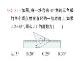 初中數(shù)學新湘教版七年級下冊第4章專題8 平行線與三角板——教材P129復習題T11深挖作業(yè)課件2025春