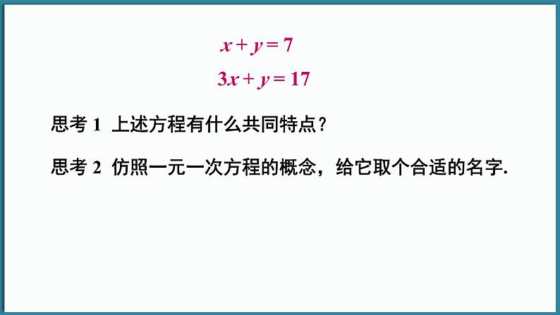 华东师大版(2024)数学七年级下册--6.1 二元一次方程组和它的解 （课件）第7页