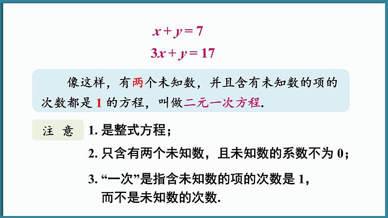 华东师大版(2024)数学七年级下册--6.1 二元一次方程组和它的解 （课件）第8页