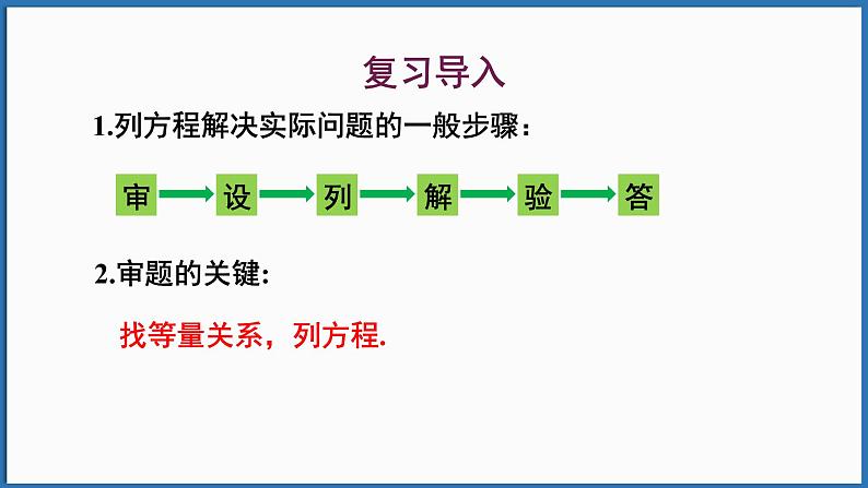 华东师大版(2024)数学七年级下册--5.3 实践与探索 第3课时 工程问题与行程问题 （课件）第3页