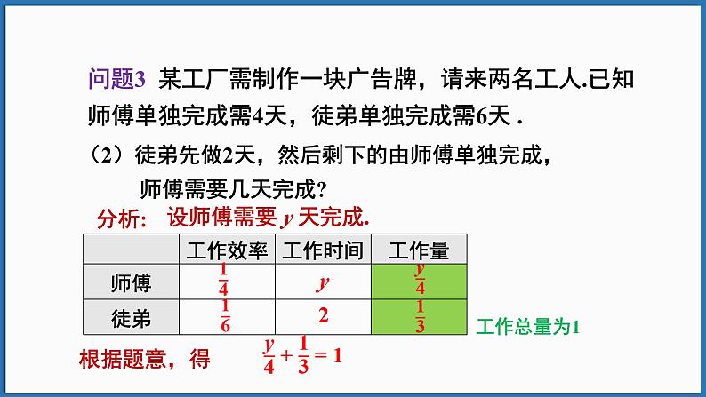 华东师大版(2024)数学七年级下册--5.3 实践与探索 第3课时 工程问题与行程问题 （课件）第7页