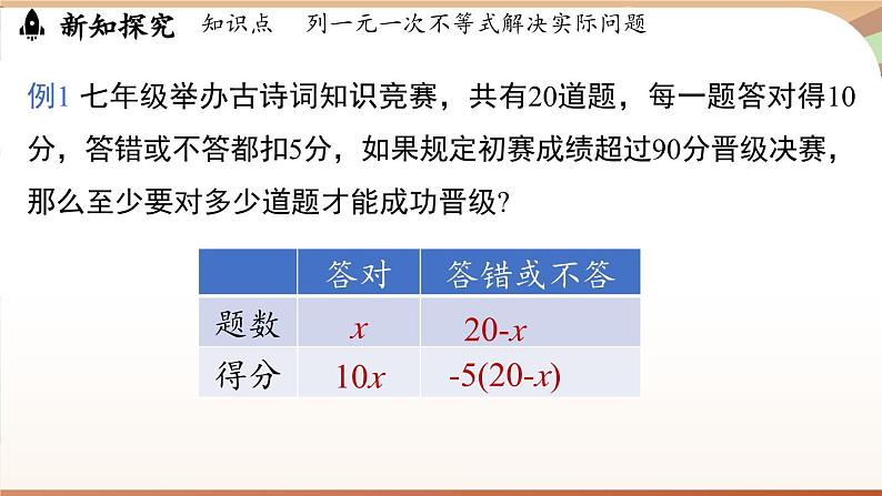 人教版数学（2024）七年级下册 11.2  一元一次不等式课时2（课件）第5页