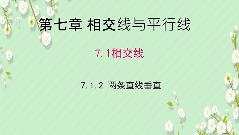 7.1.2  两条直线垂直  课件人教2024版七年级数学下册第1页