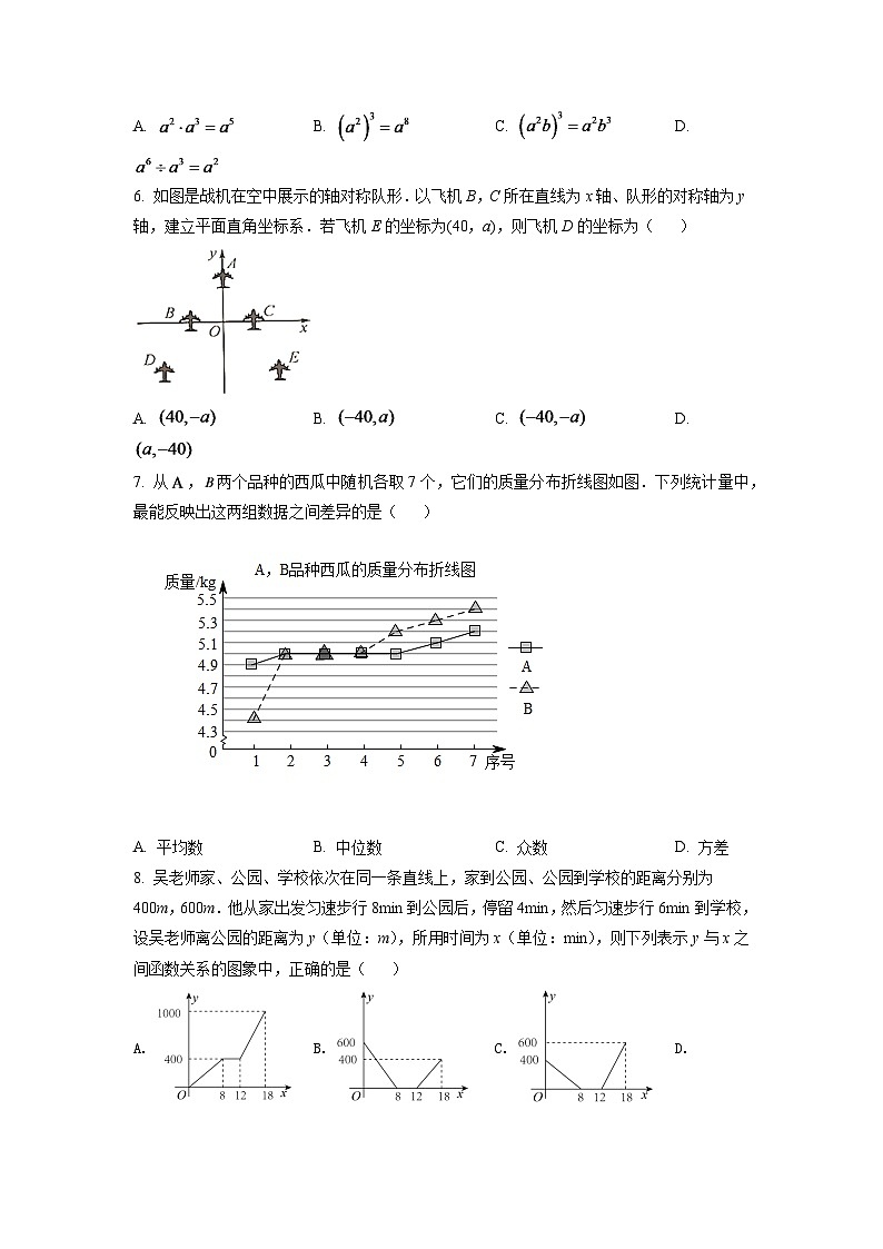 2024年浙江省台州市中考数学模拟试卷（原卷版）第2页