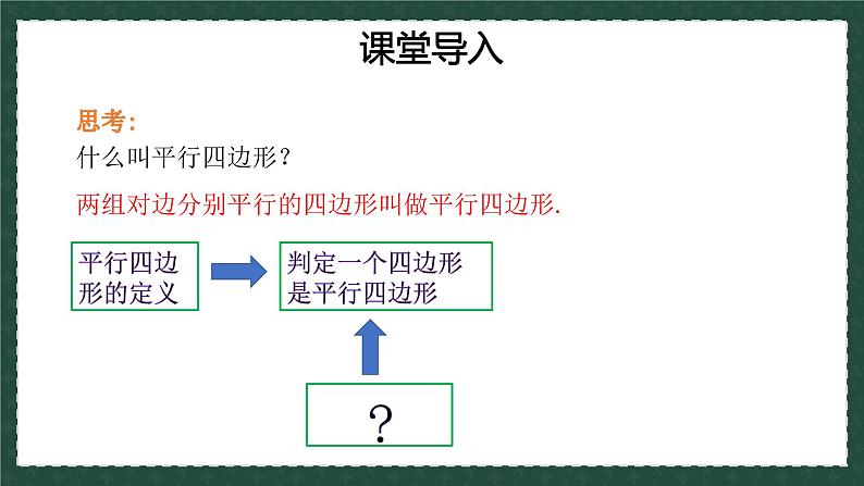 6.2.1平行四边形的判定（同步课件）-2024-2025学年八年级数学下册（青岛版）第1页