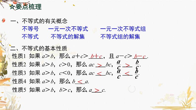 泸科2024数学七年级数学下册 第7章 第7章  一元一次不等式与不等式组 小结与复习 PPT课件第2页