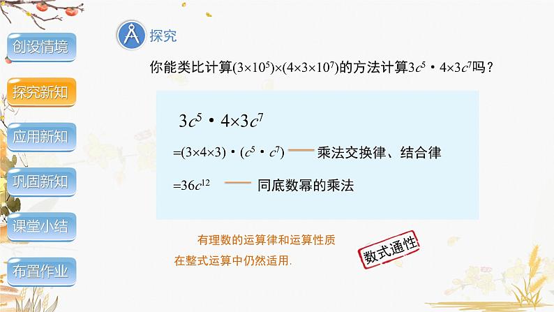 泸科2024数学七年级数学下册 第8章 8.2　整式乘法 第1课时 PPT课件第5页