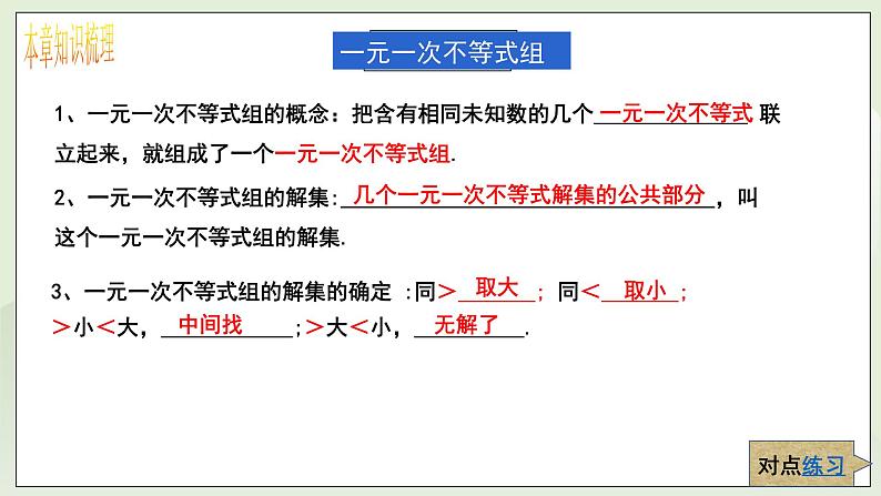 新湘教版初中数学七年级下册3.6《不等式（组）》复习与小结课件第8页