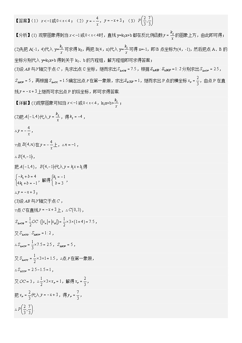 （广东专用）中考数学三轮考前冲刺押题练习第21题一次函数和反比例函数的综合 （解析版）第2页