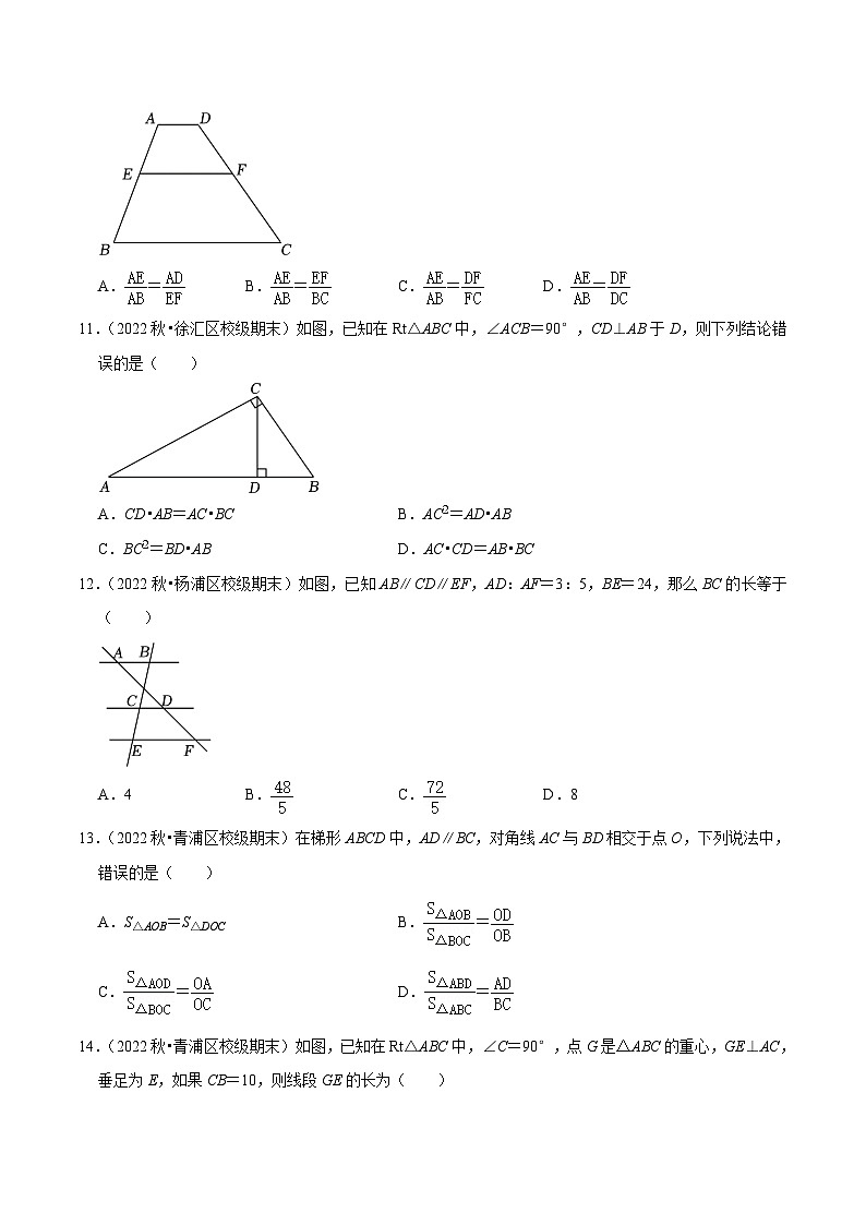 （上海专用）中考数学一轮复习考点分项练习专题03 相似图形的相关概念（60题）（原卷版）第3页