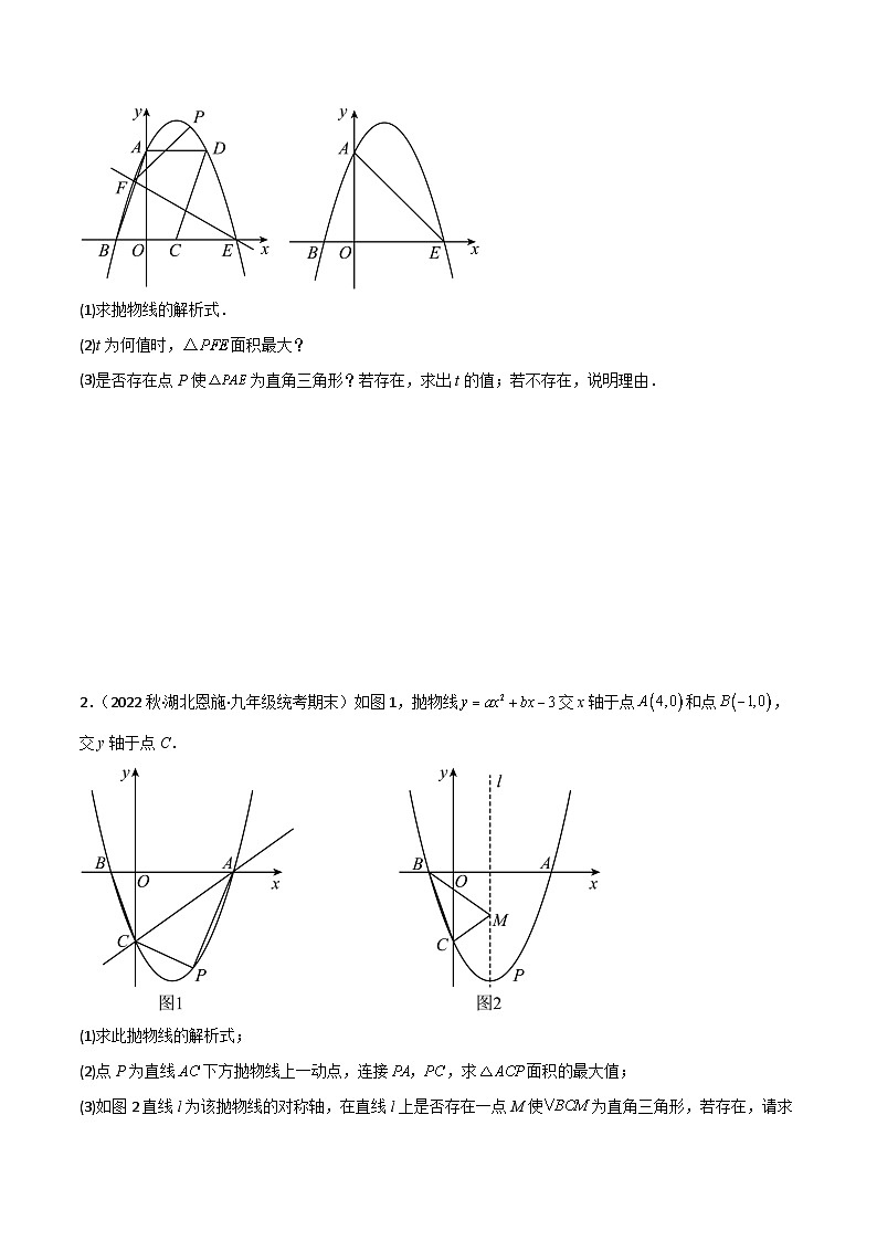 中考数学二轮复习二次函数重难点练习专题12 二次函数与直角三角形存在性问题（原卷版）第3页