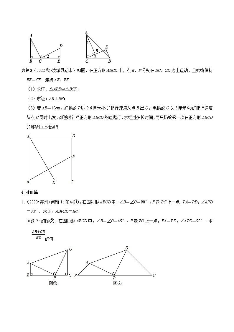 中考数学二轮培优复习专题30 中考命题核心元素全等三角形的基本模型的应用（原卷版）第3页