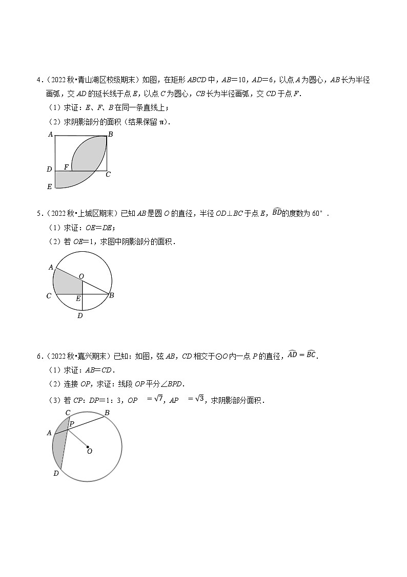 中考数学二轮培优题型训练压轴题17与圆有关的阴影部分面积的计算（原卷版）第3页