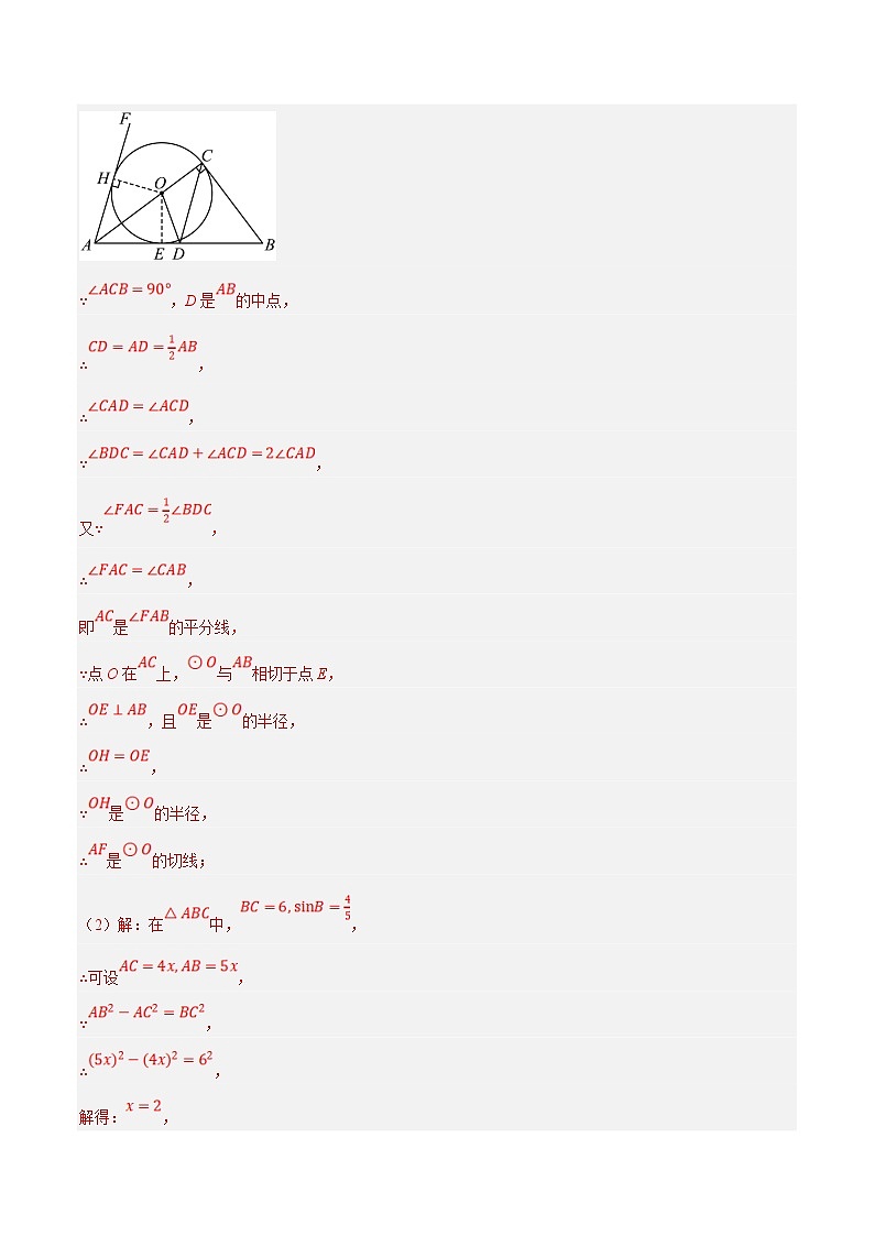 中考数学三轮冲刺培优训练专题12圆与三角函数、相似问题（解析版）第2页