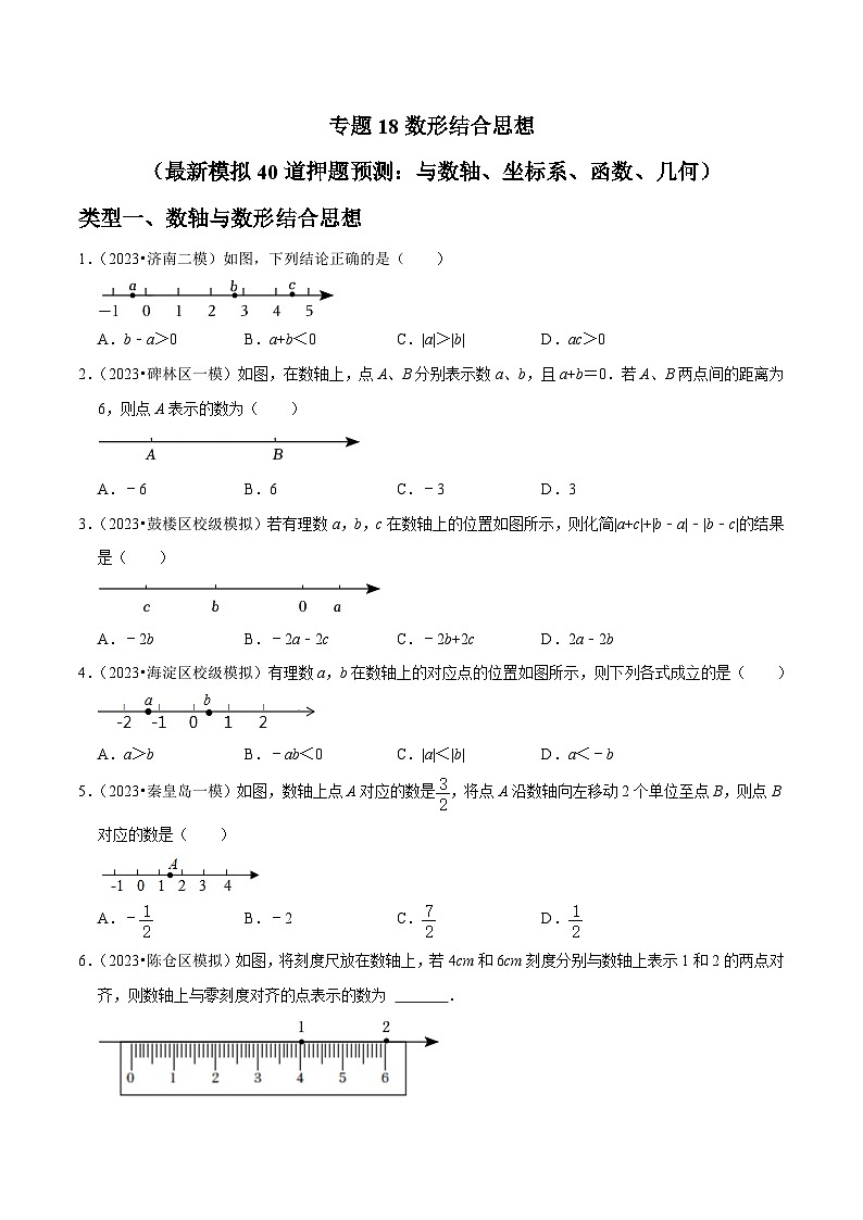 中考数学三轮冲刺培优训练专题18数形结合思想（原卷版）第1页