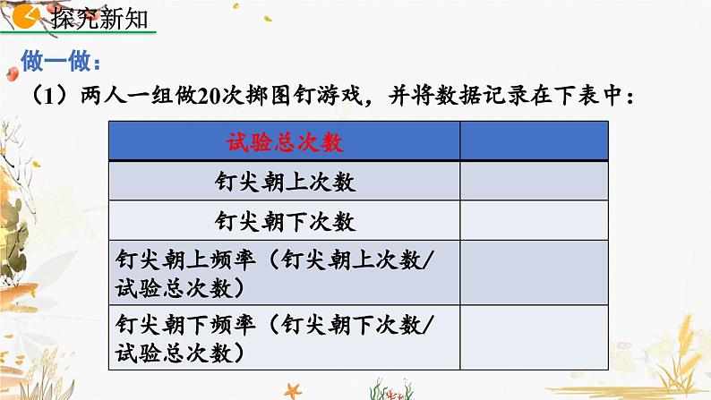 北师大版2024数学七年级下册 第3章 3.2 频率的稳定性（第1课时） PPT课件第6页