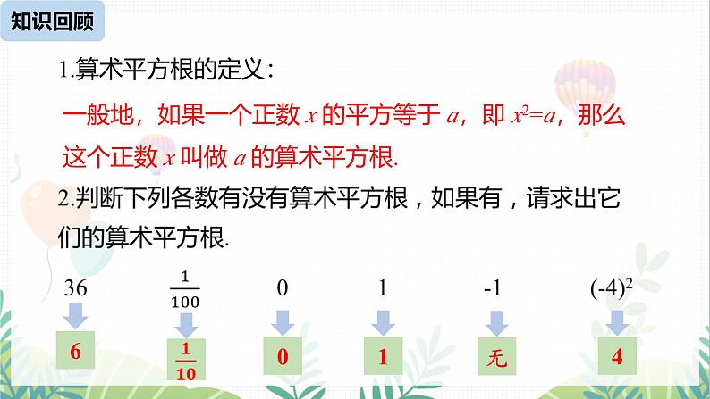 人教版2024数学七年级下册 第8章 8.1平方根课时3 PPT课件第2页