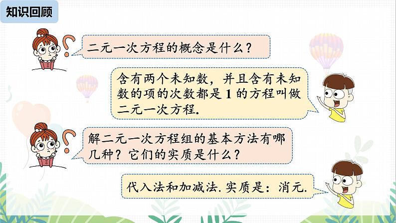 人教版2024数学七年级下册 第10章 10.4三元一次方程组的解法课时1 PPT课件第2页