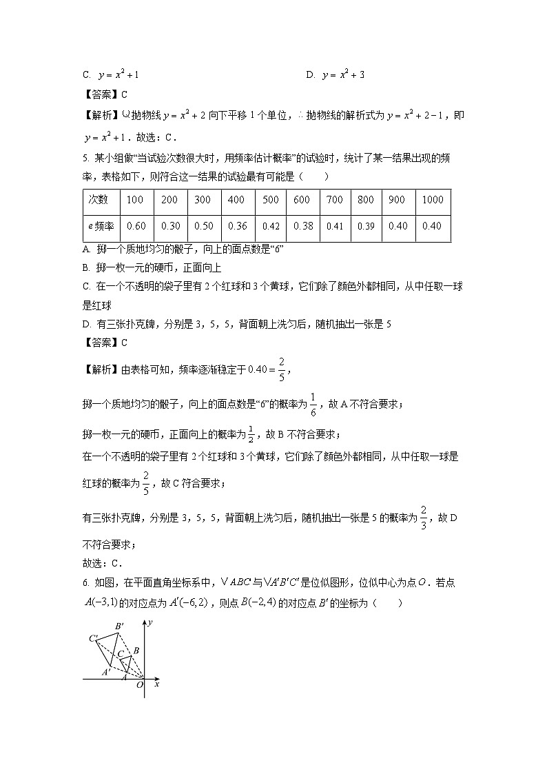 2024-2025学年吉林省长春市朝阳区九年级上学期12月期末考试数学试卷（解析版）第2页