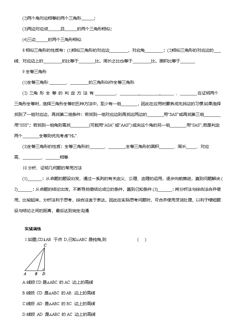 专题10 三角形--2025年中考数学一轮复习知识点梳理及专项练习（含解析）第2页