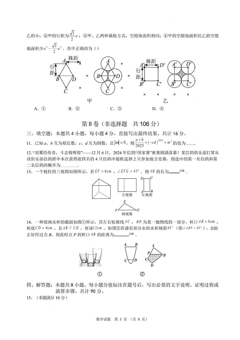 2025一模数学 2025一模数学.第3页