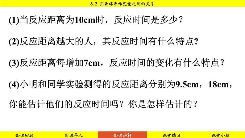 北师大版2024数学七年级下册 6.2 用表格表示变量之间的关系 PPT课件第8页