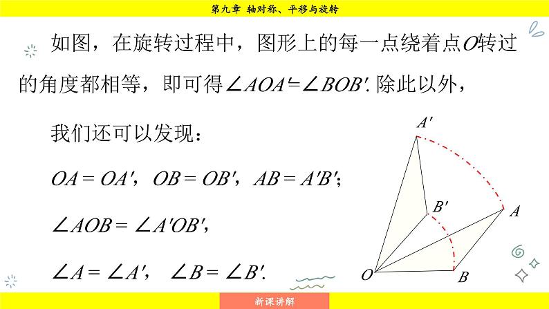 华师版2024数学七年级下册 9.3.2  旋转的特征 PPT课件第7页