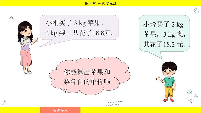 华师版2024数学七年级下册 6.2.3 二元一次方程组与实际问题 PPT课件第4页