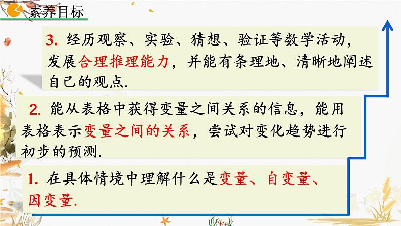 北师大版2024数学七年级下册 第6章  6.2 用表格表示的变量间关系 PPT课件第3页