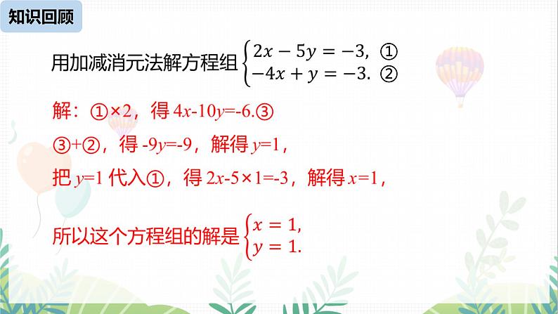 人教版2024数学七年级下册 第10章 10.2消元——解二元一次方程组课时4 PPT课件第3页