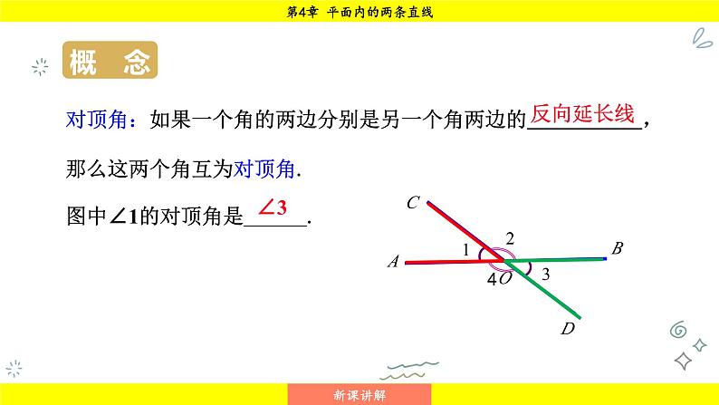 湘教版（2024）数学七年级下册 4.1.2 相交直线所成的角（课件）第7页