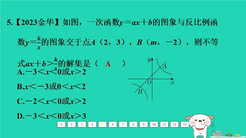 福建省2024中考数学1教材梳理篇第三章函数第16课时反比例函数课后练本课件第6页