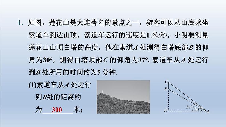 辽宁省2024中考数学第五部分图形的变化第26课时解直角三角形课件第2页