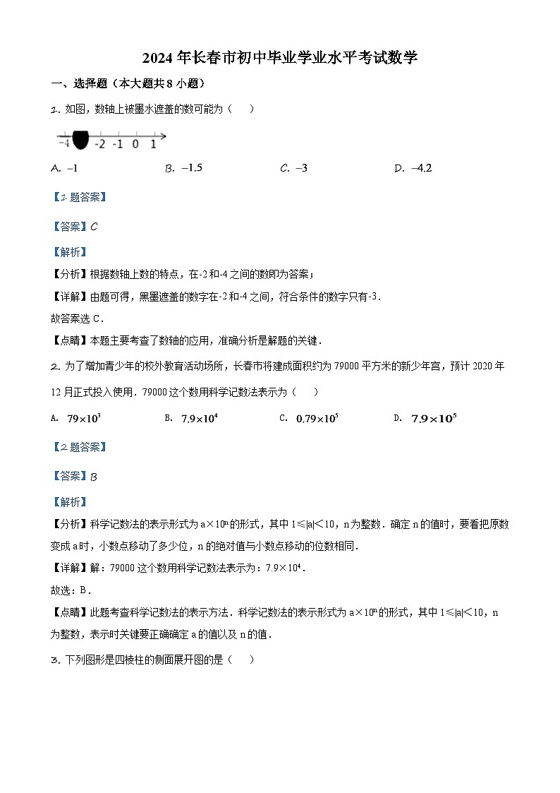 吉林省长春市2024年中考数学模拟试题（解析版）第1页